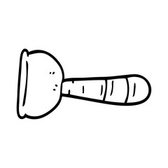 line drawing cartoon toilet plunger