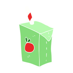 flat color illustration of a cartoon juice box