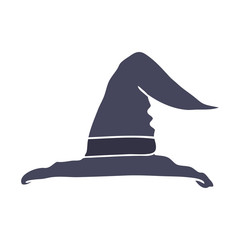 flat color illustration of a cartoon witch hat