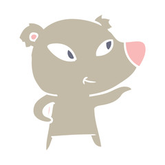 cute flat color style cartoon bear