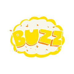 flat color illustration of a cartoon buzz symbol