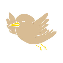 flat color style cartoon bird flying