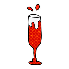 cartoon doodle champagne