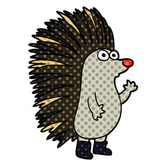 cartoon doodle spiky hedgehog