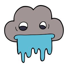 cartoon doodle rain cloud