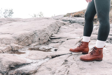Hiking Boots on Rocks