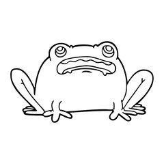 line drawing cartoon frog