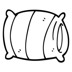 line drawing cartoon pillow