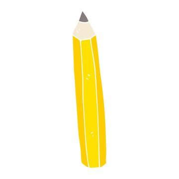 flat color illustration of a cartoon pencil