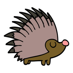 cartoon doodle spiky hedgehog