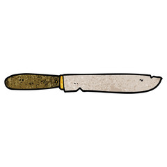 cartoon doodle bread knife