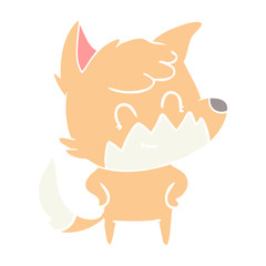 flat color style cartoon friendly fox