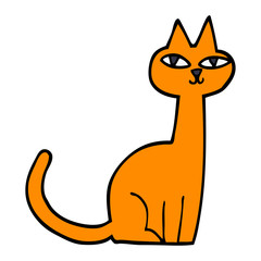 cartoon doodle cat