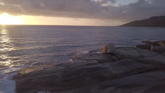 Bicheno blowhole from an aerial view