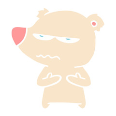 annoyed bear flat color style cartoon