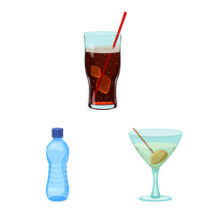 Vector design of drink and bar logo. Collection of drink and party stock vector illustration.