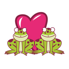 Frogs couple in love