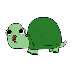 cartoon doodle shocked turtle