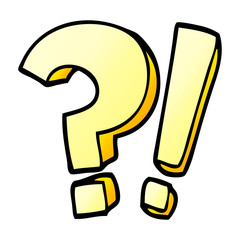 cartoon doodle question mark and exclamation mark