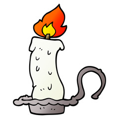 cartoon doodle burning candle