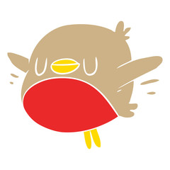 cute flat color style cartoon christmas robin