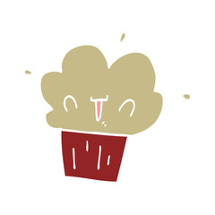 flat color style cartoon cupcake