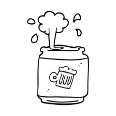 line drawing cartoon of a can of beer