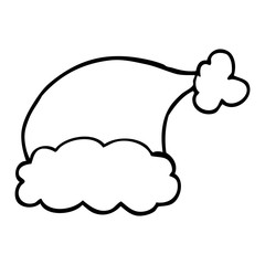 line drawing cartoon santa hat