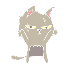 tough flat color style cartoon cat