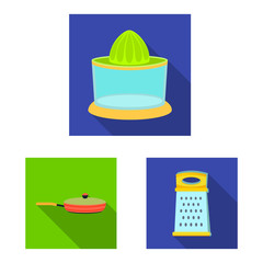 Isolated object of kitchen and cook icon. Collection of kitchen and appliance vector icon for stock.