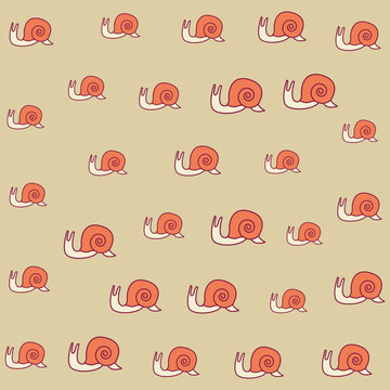 slug cute cartoon pattern background