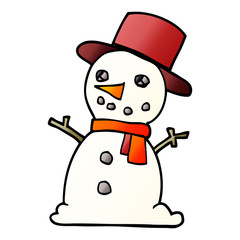 cartoon doodle snowman