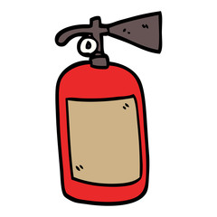cartoon doodle fire extinguisher