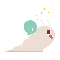 crazy flat color style cartoon snail