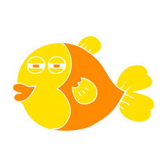 flat color illustration of a cartoon fish