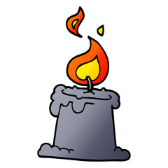 cartoon doodle lit candle