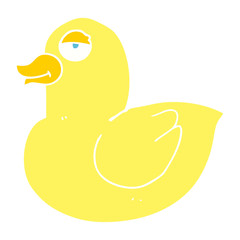 flat color illustration of a cartoon duck
