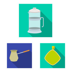 Vector design of kitchen and cook icon. Set of kitchen and appliance vector icon for stock.