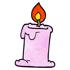 cartoon doodle lit candle