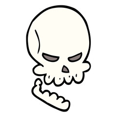 cartoon doodle halloween skull