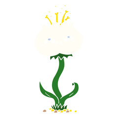 cute flat color style cartoon flower