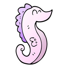 cartoon doodle sea horse