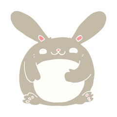 flat color style cartoon rabbit