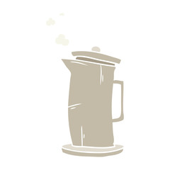 flat color style cartoon old style kettle