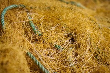 close up of fishing nets