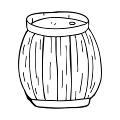 line drawing cartoon of a barrel