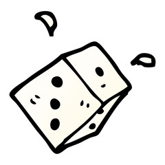 cartoon doodle rolling dice