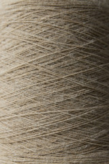 Close up of Australian Merino Wool yarn thread bobbin Craft Fibre/Fabric Industry Concept