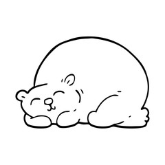 line drawing cartoon content bear sleeping