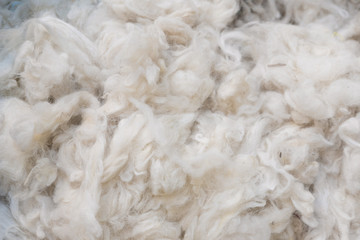 Close up of Australian Merino Wool Warm Craft Fibre/Fabric Industry Concept
